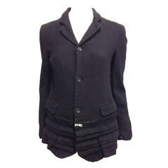 Comme des Garçons Black Tweed Jacket with Zipper