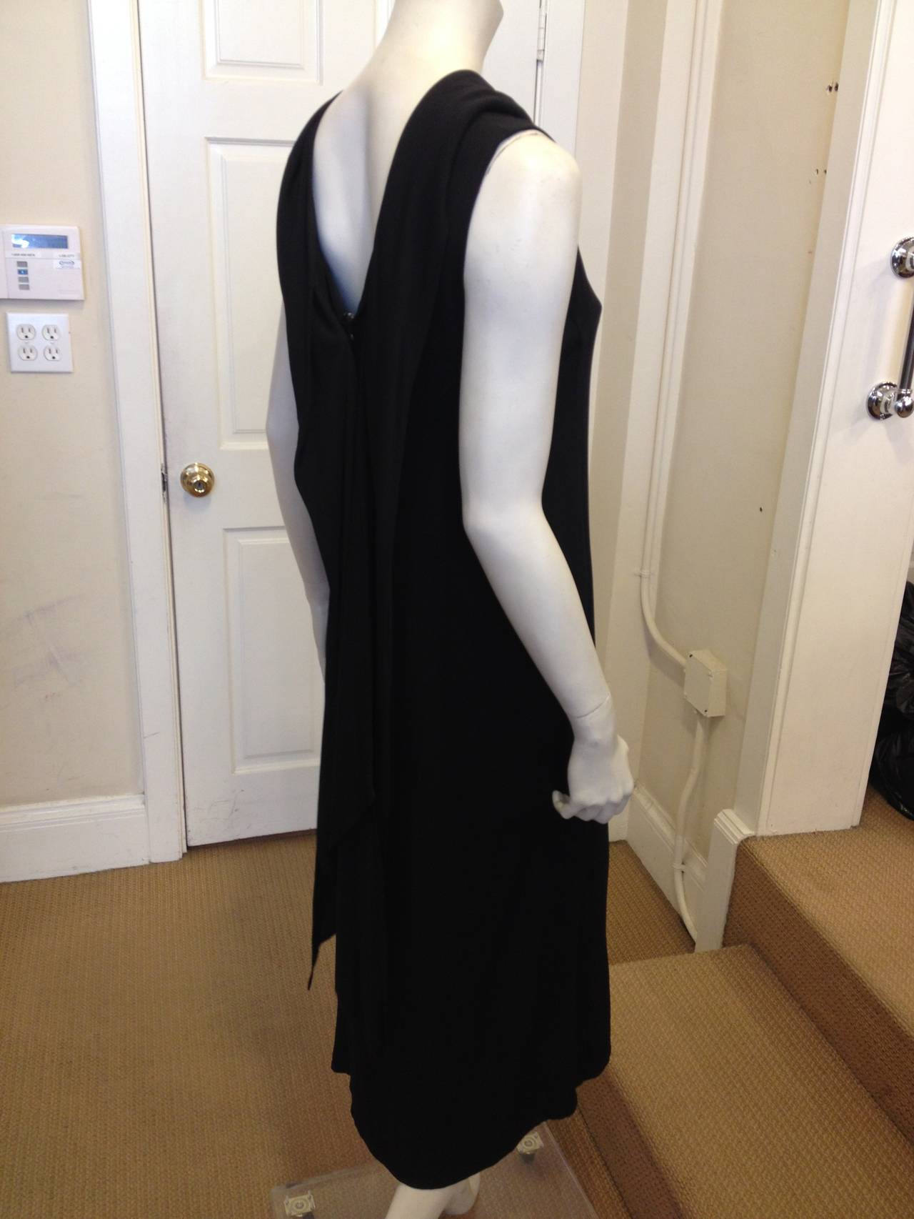 Yohji Yamamoto Black Dress with Stole In Excellent Condition In San Francisco, CA