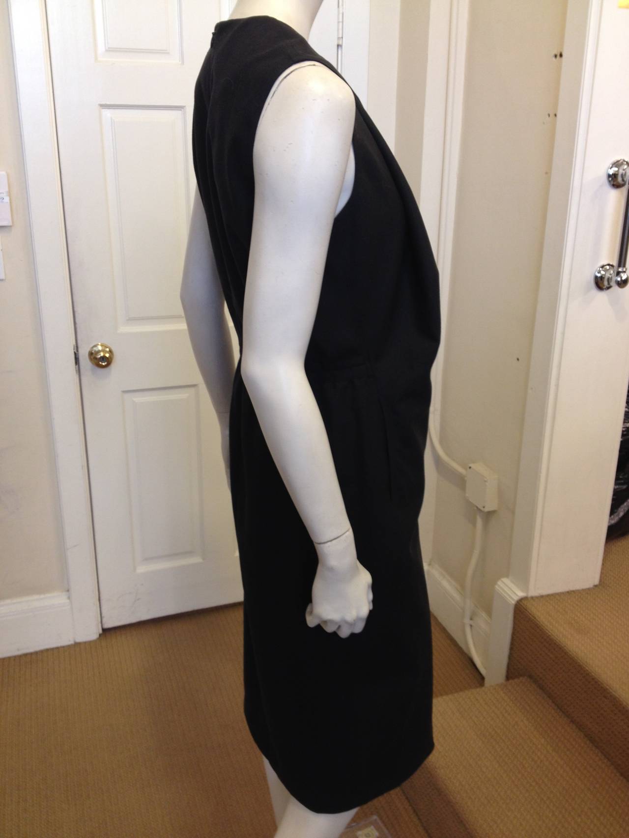 Hermes Black Sleeveless Draping Dress In Excellent Condition In San Francisco, CA