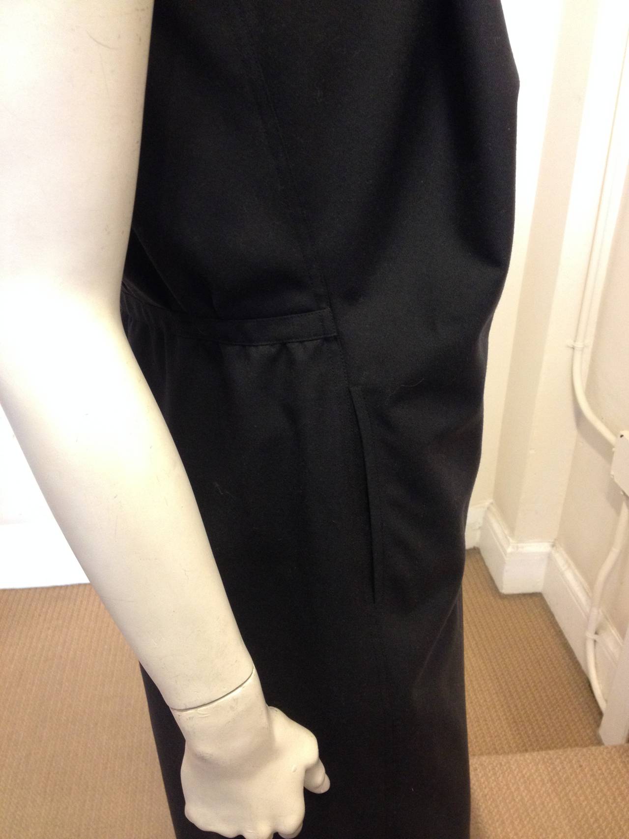 Women's Hermes Black Sleeveless Draping Dress