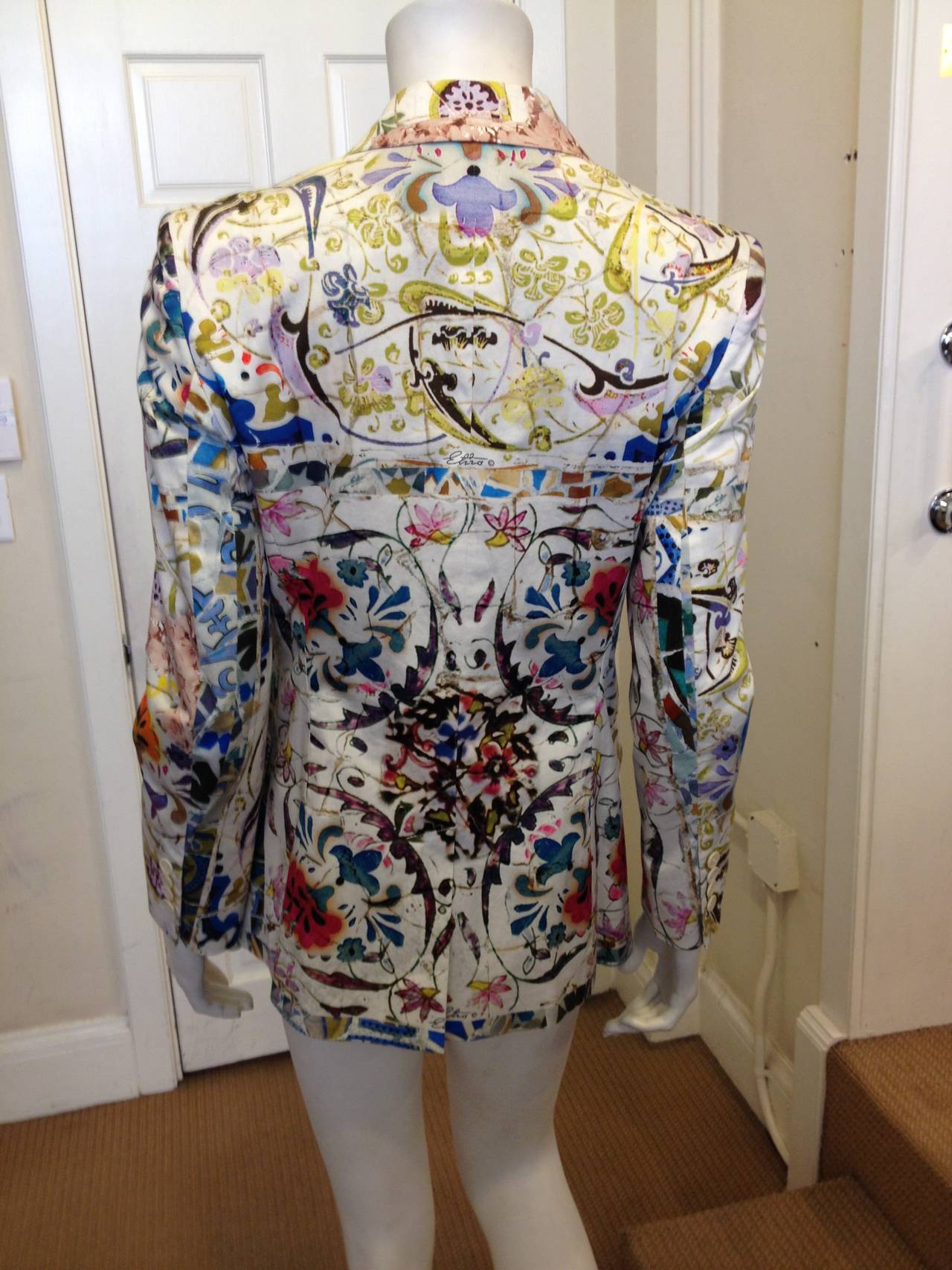 Women's Etro White Blazer with Floral Print