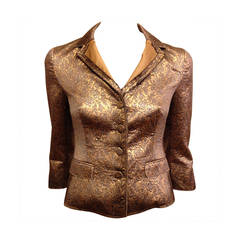 Prada Bronze Floral Brocade Jacket