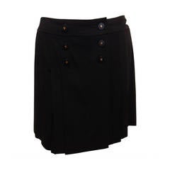 Chanel Black Pleated Mini Skirt