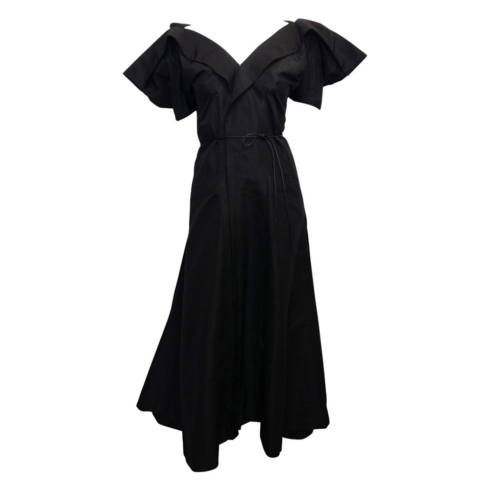Yohji Yamamoto Black Winged Gown