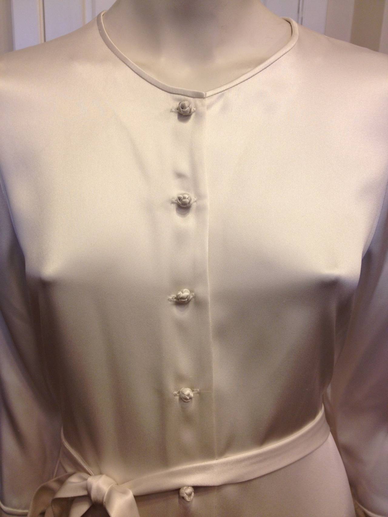 Chado White Silk Button Down Dress at 1stDibs