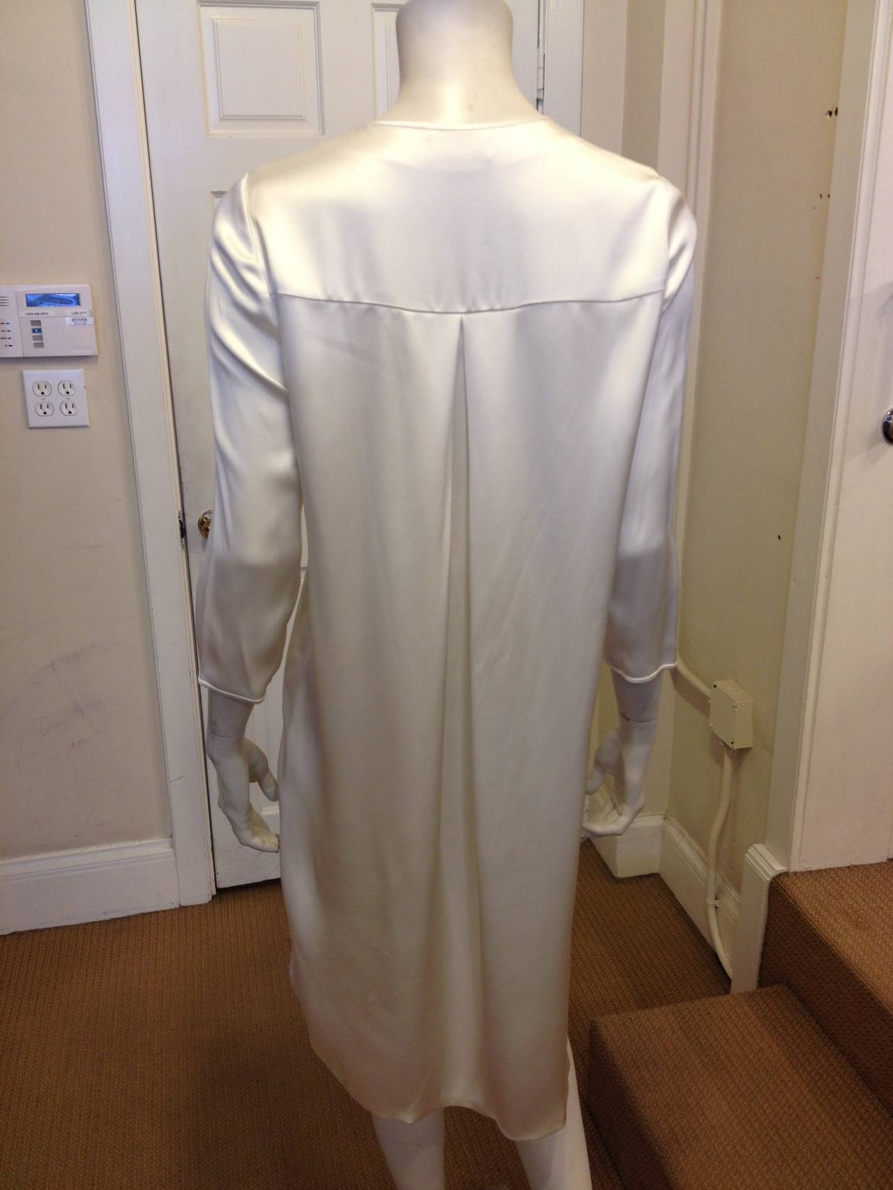 Chado White Silk Button Down Dress In Excellent Condition In San Francisco, CA
