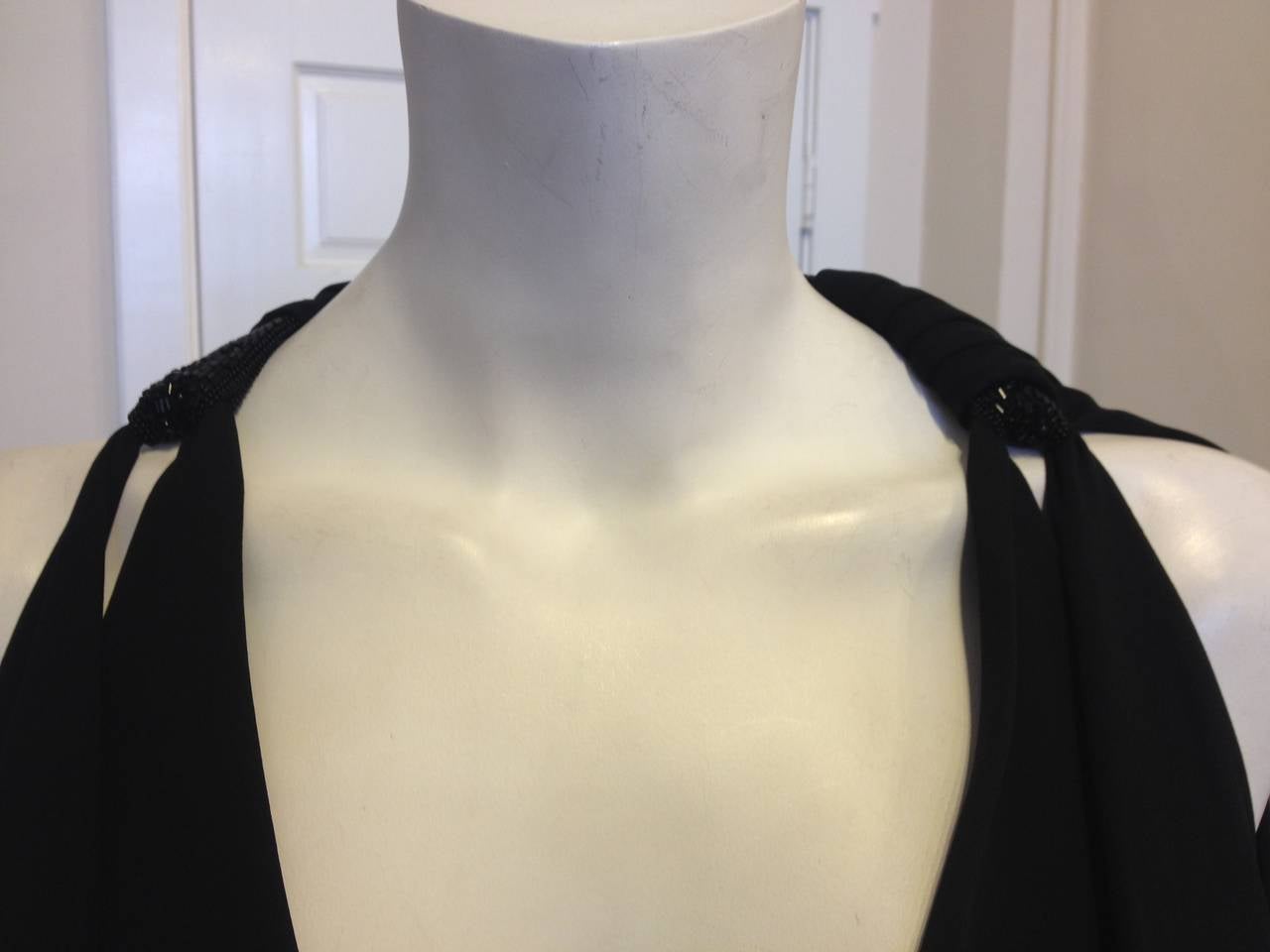 Roberto Cavalli Black Cutout Gown with Beading In Excellent Condition In San Francisco, CA