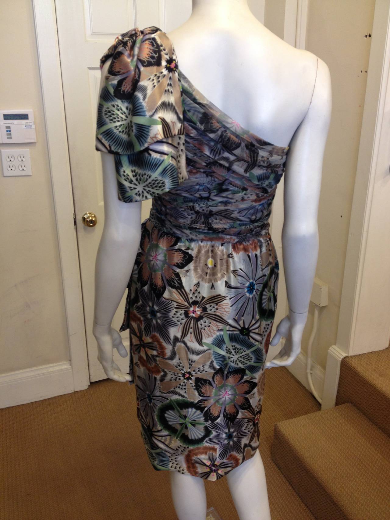Missoni Sage Green and Brown Floral Dress In Excellent Condition In San Francisco, CA