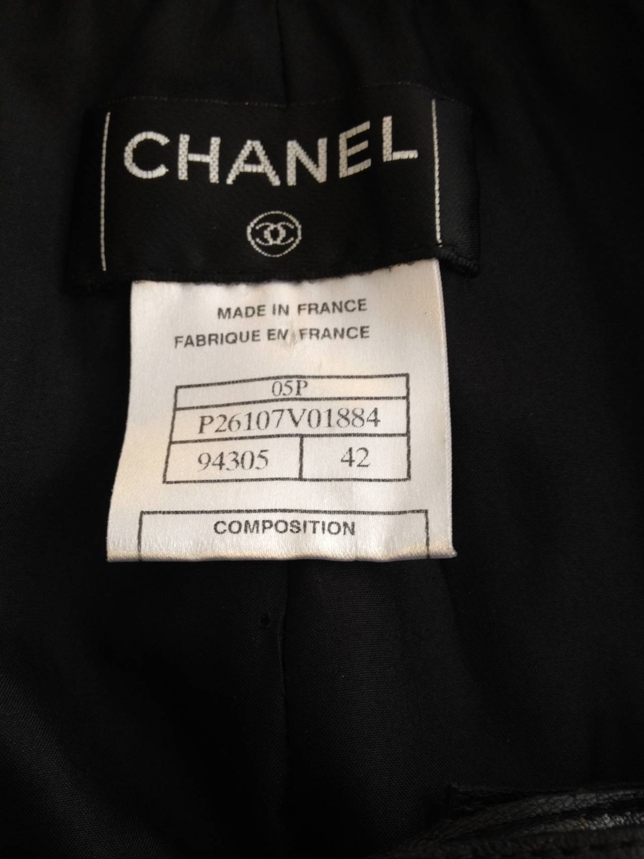 Chanel Black Leather Crinkled Pants 2