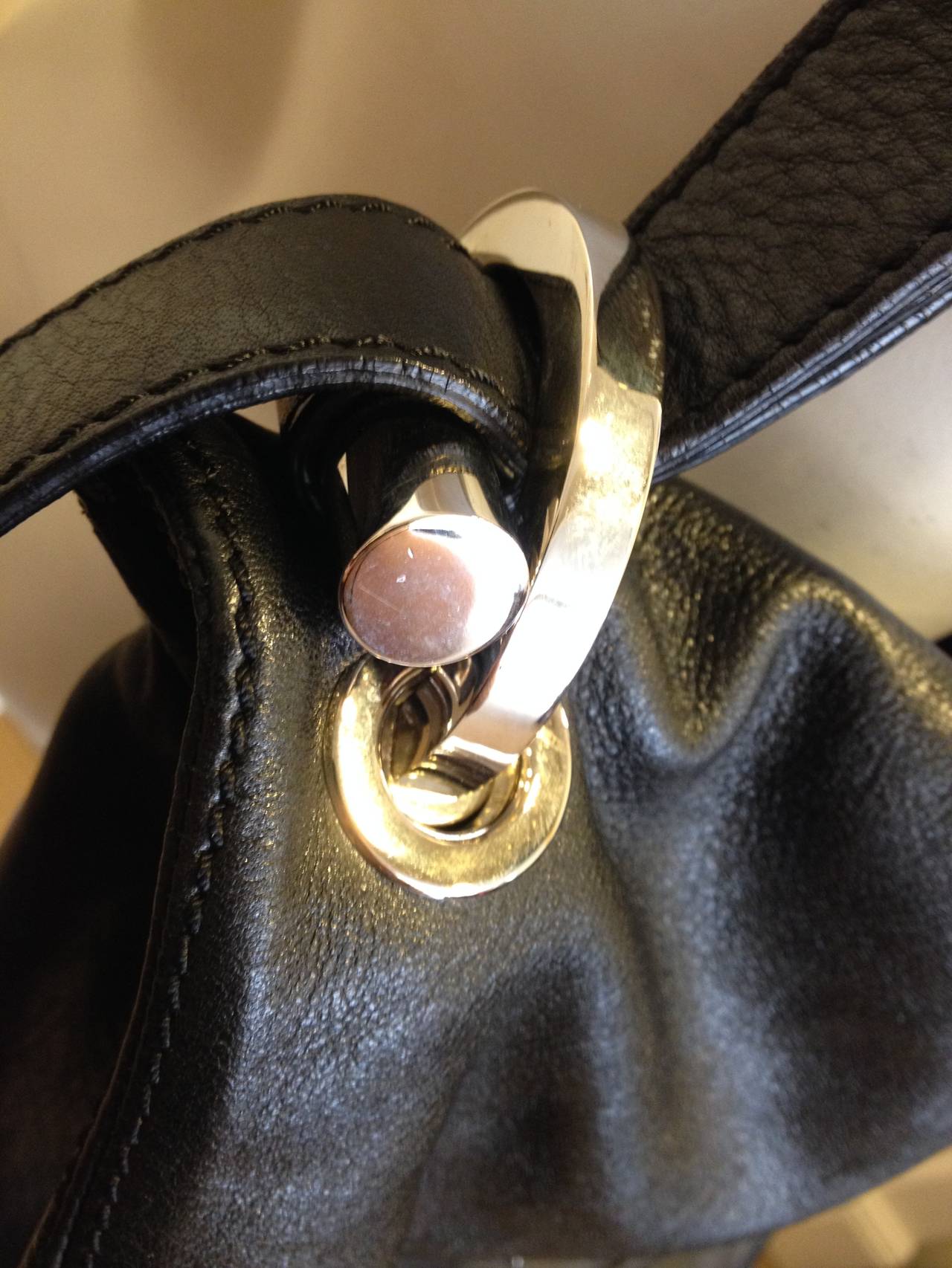 Costume National Black Leather Tote In Excellent Condition In San Francisco, CA