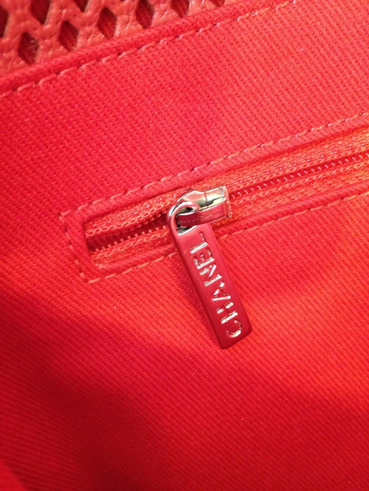 Chanel Coral Red Up In The Air Flap Bag In Excellent Condition In San Francisco, CA