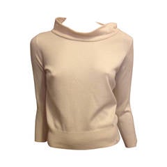 Louis Vuitton Cream Sweater with Rhinestone Buttons