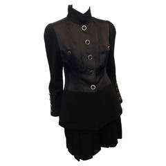 Chanel Black Silk and Crepe Skirt Suit Chanel Black Silk and Crepe Skirt Suit