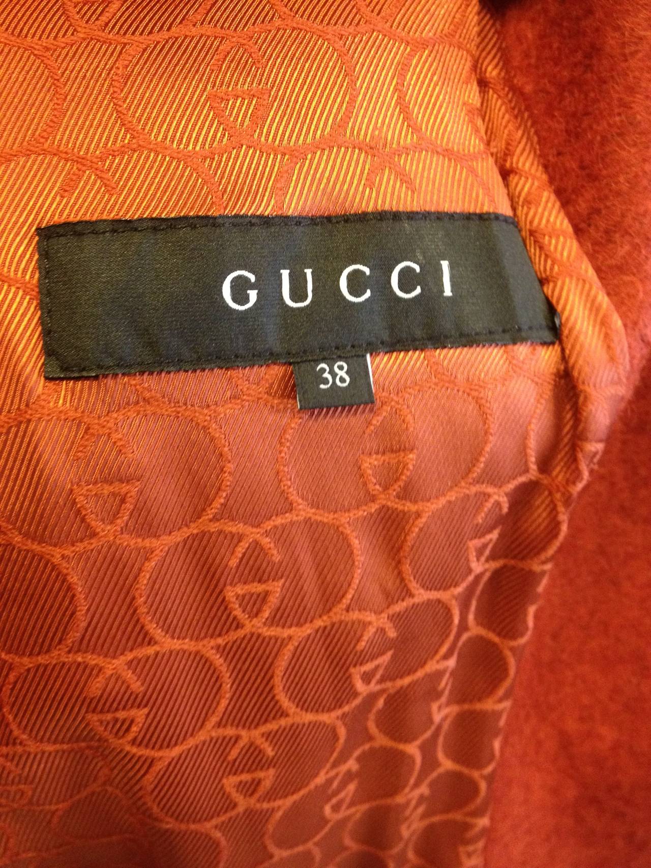 Gucci Rust Red Wool Coat 1
