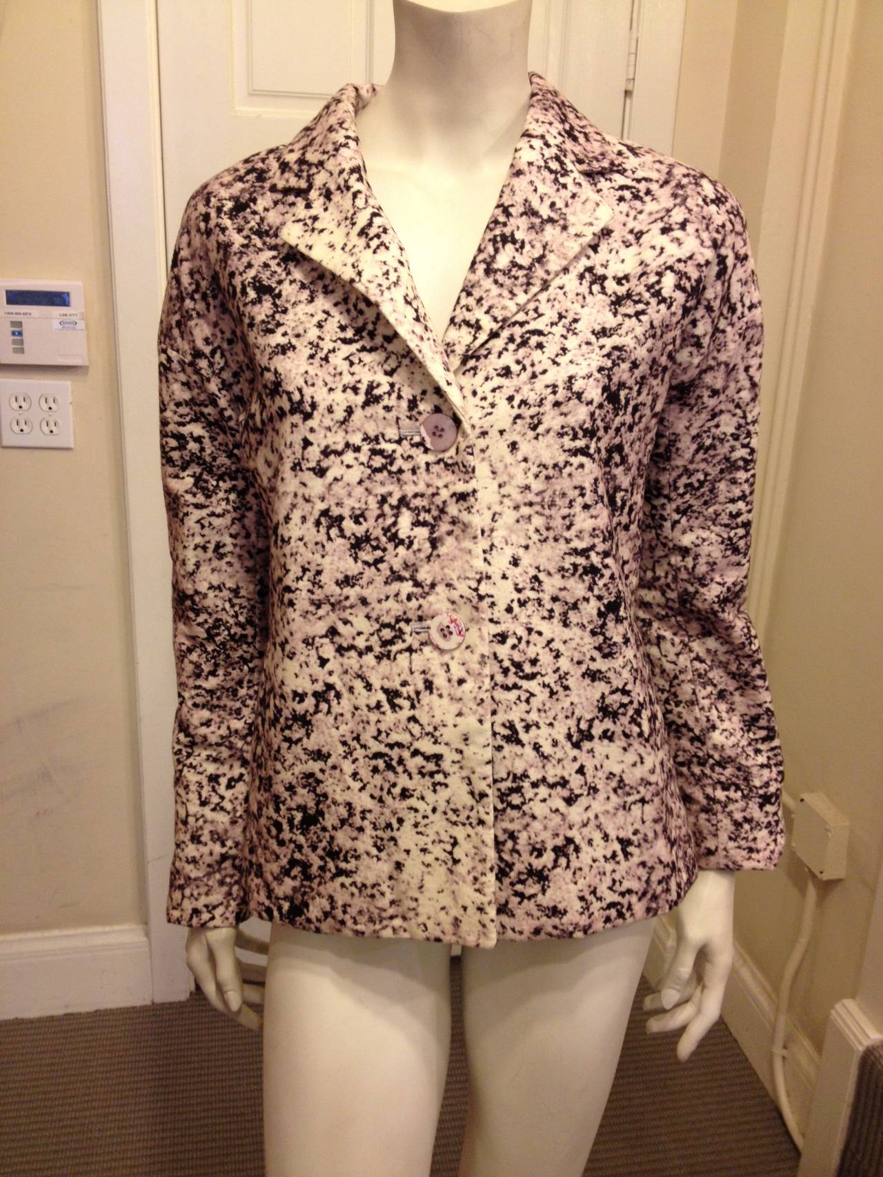 Issey Miyake Mauve and Black Speckled Blazer In Excellent Condition In San Francisco, CA