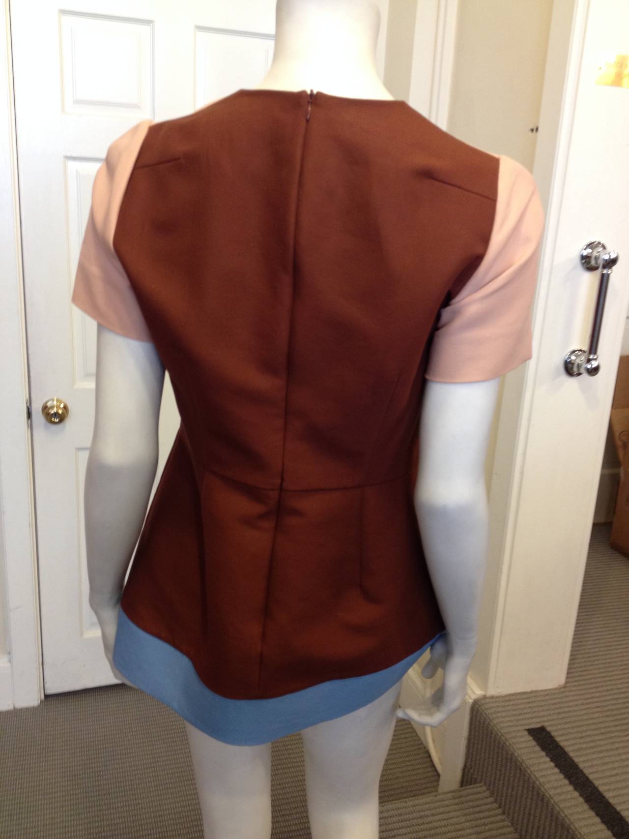 Women's Marni Brown and Peach Colorblock Blouse