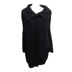 Balenciaga Black Rib Knit Cardigan