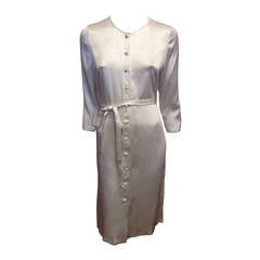 Chado White Silk Button Down Dress