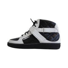 Chanel Black and White Quilted Sneakers
