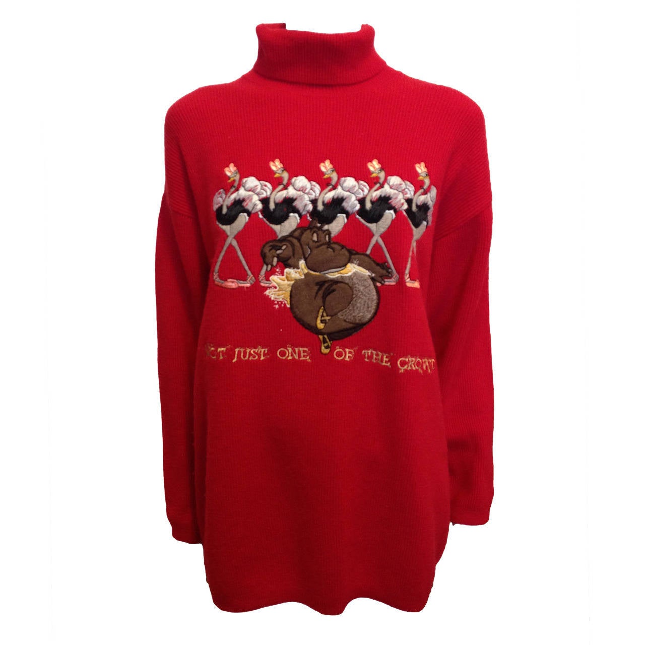 Iceberg Vintage Red Sweater with Fantasia Applique