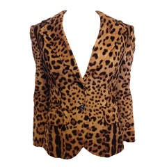 Dolce & Gabbana Tan and Brown Leopard Print Blazer