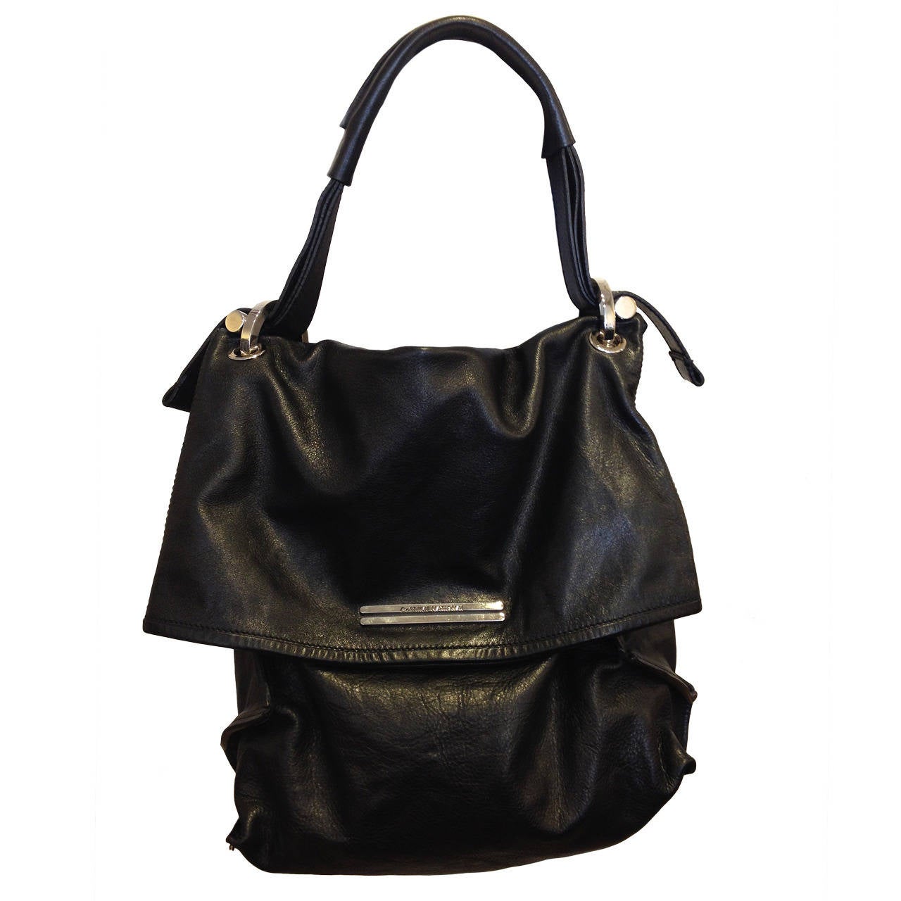 Costume National Black Leather Tote