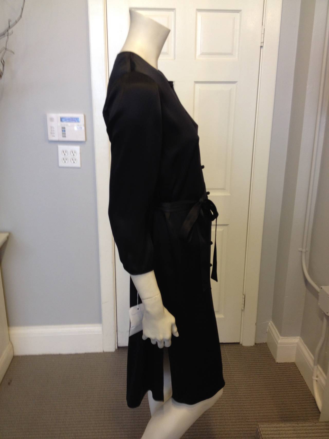 Chado Black Silk Button Down Dress In Excellent Condition In San Francisco, CA