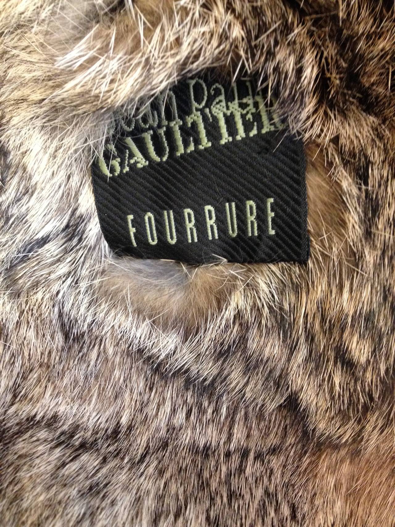 Jean Paul Gaultier Olive Camouflage Fur Lined Jacket For Sale 1