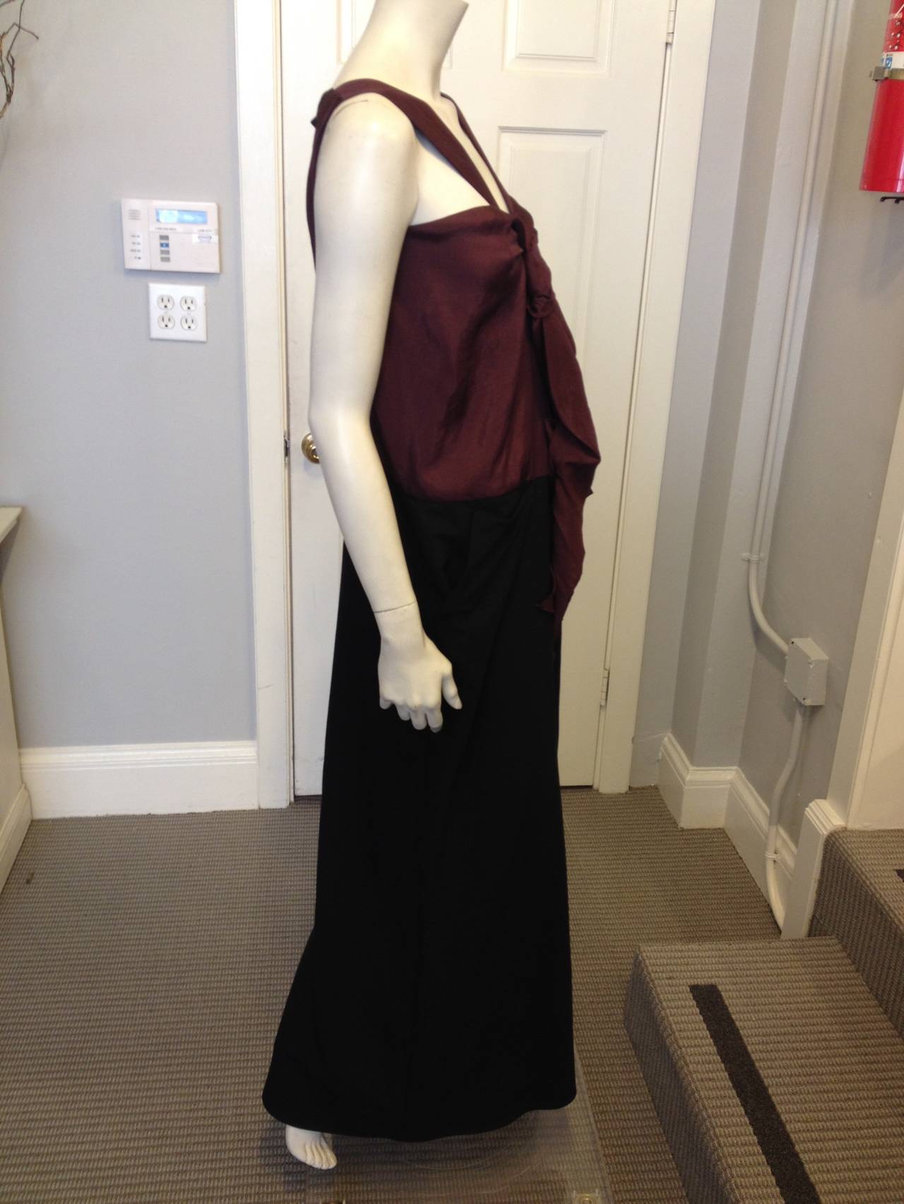 Marni Black and Wine-Colored Long Dress In Excellent Condition In San Francisco, CA