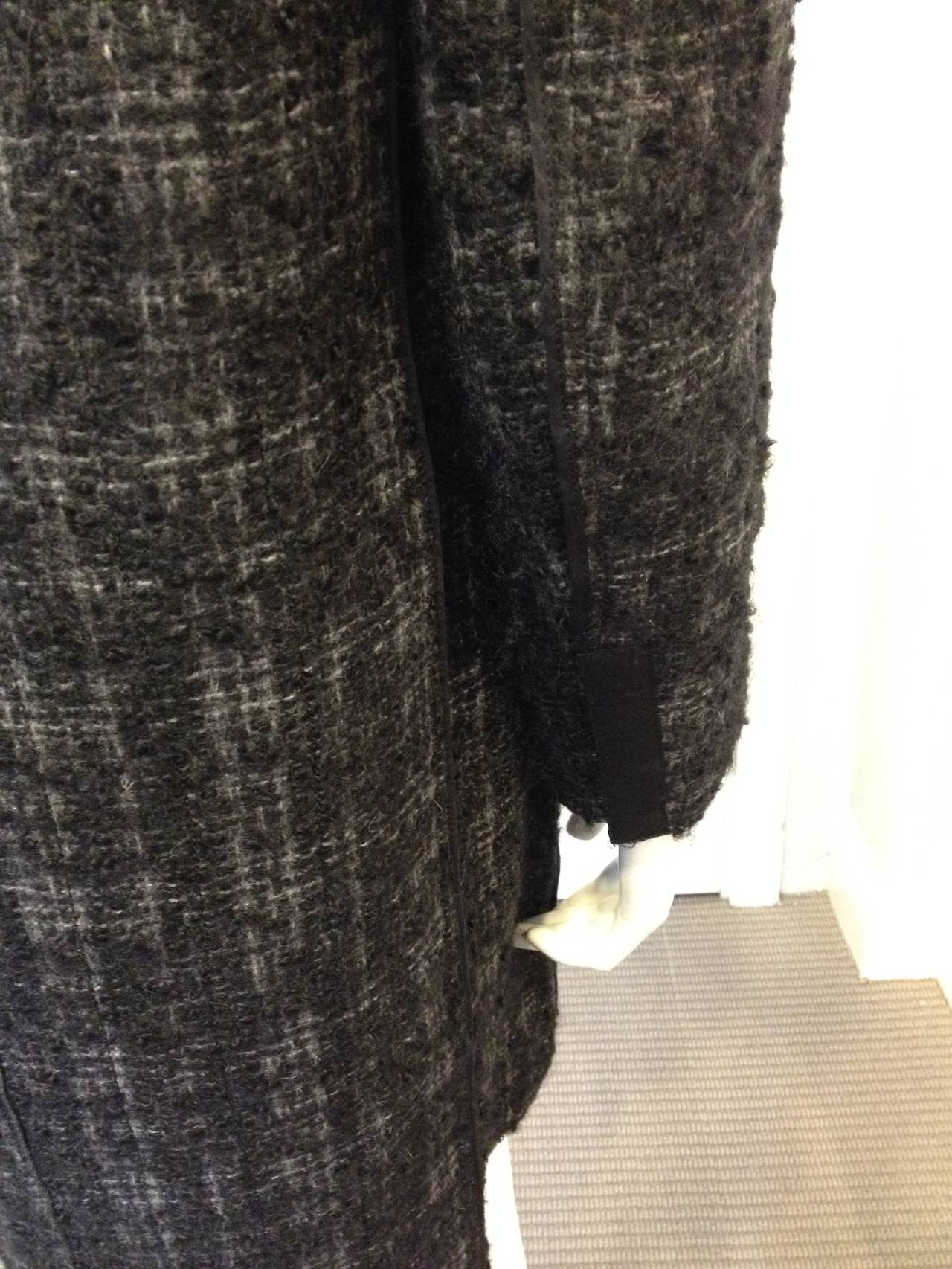 Prada Black and Grey Tweed Coat 1