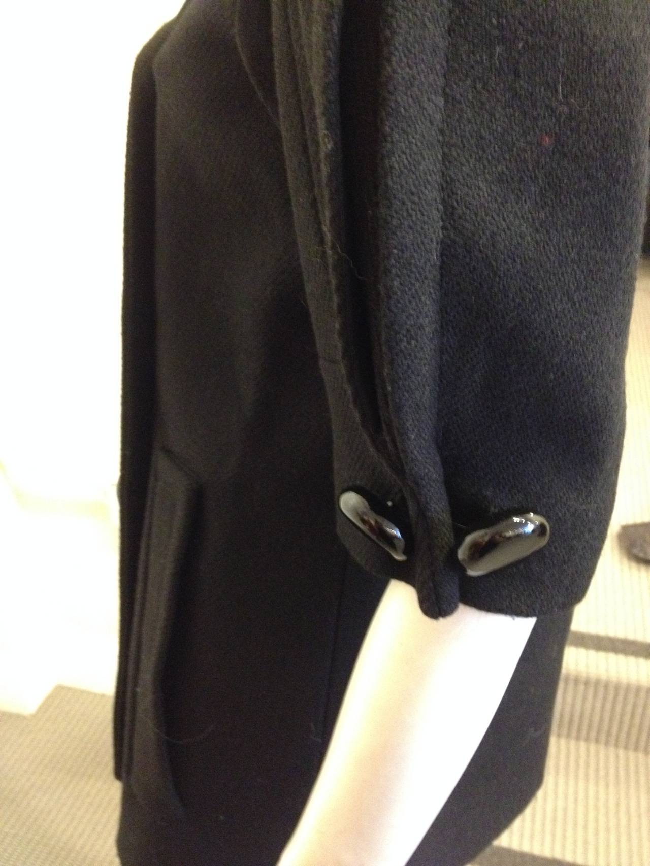 Women's Louis Vuitton Black Wool Short Sleeved Jacket