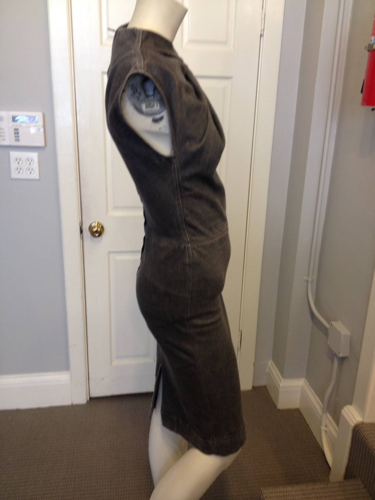 Lanvin x Acne Grey Denim Dress In Excellent Condition In San Francisco, CA