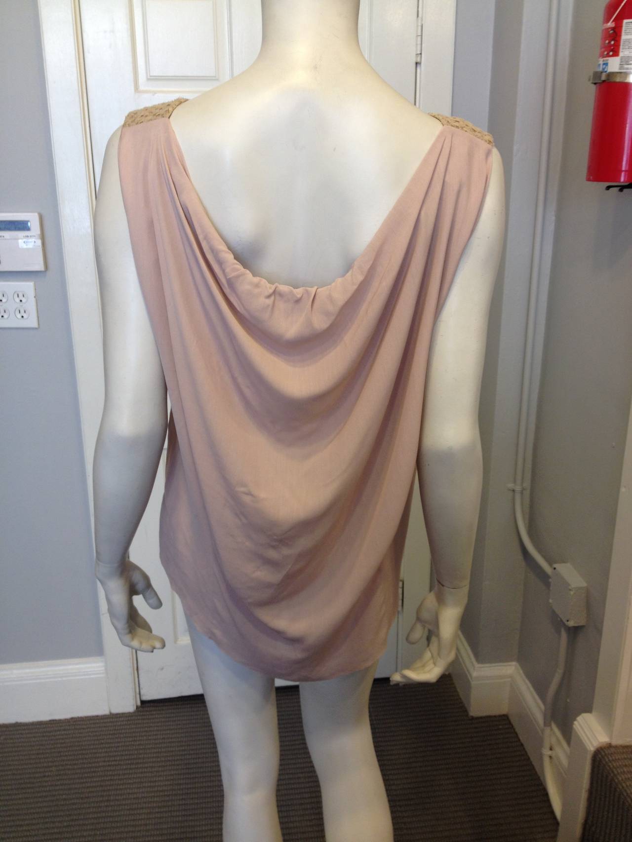 Marni Tan and Pink Woven Sleeveless Top In Excellent Condition In San Francisco, CA