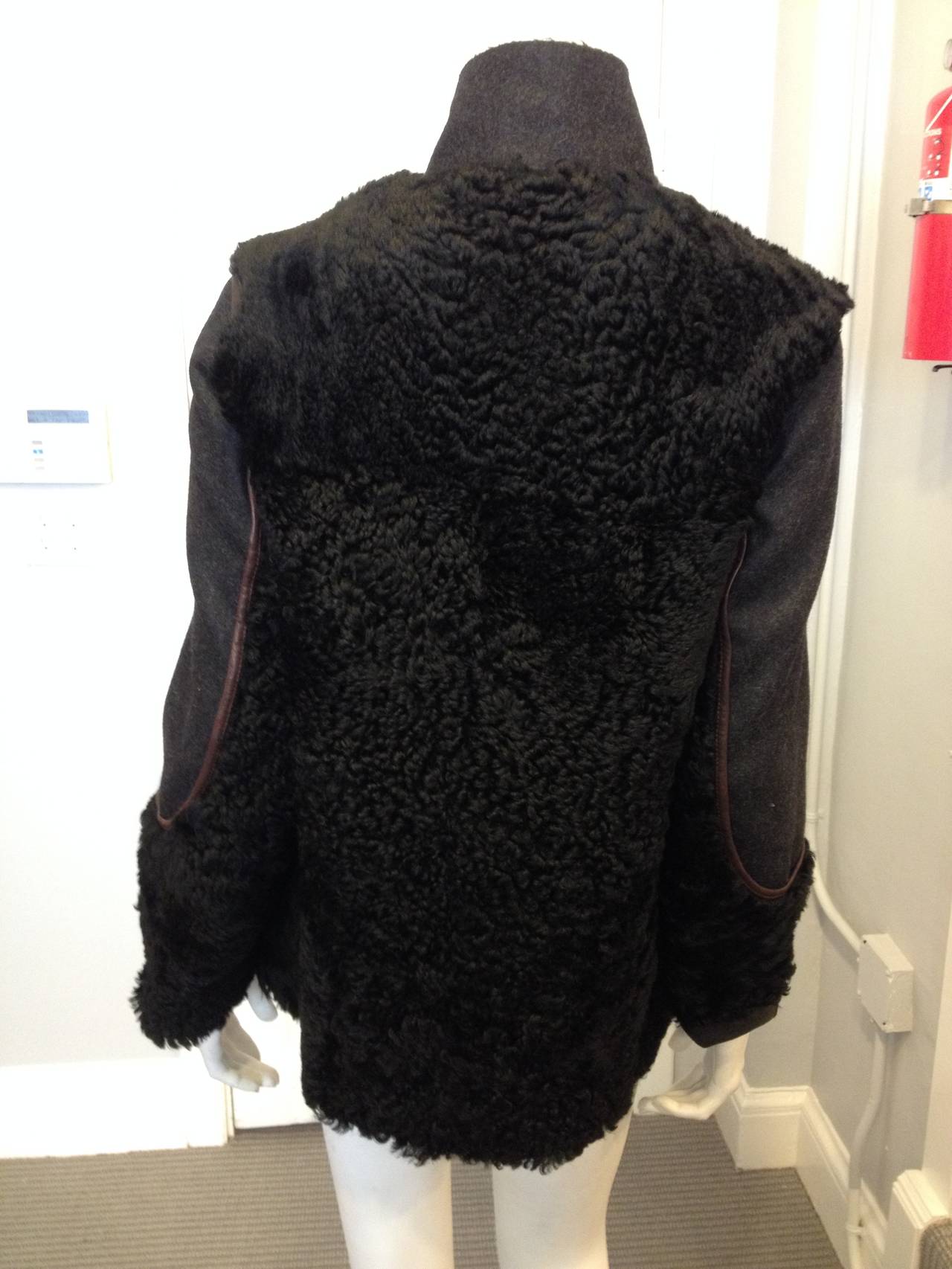Marni Black Curly Shearling Coat at 1stDibs | marni shearling coat