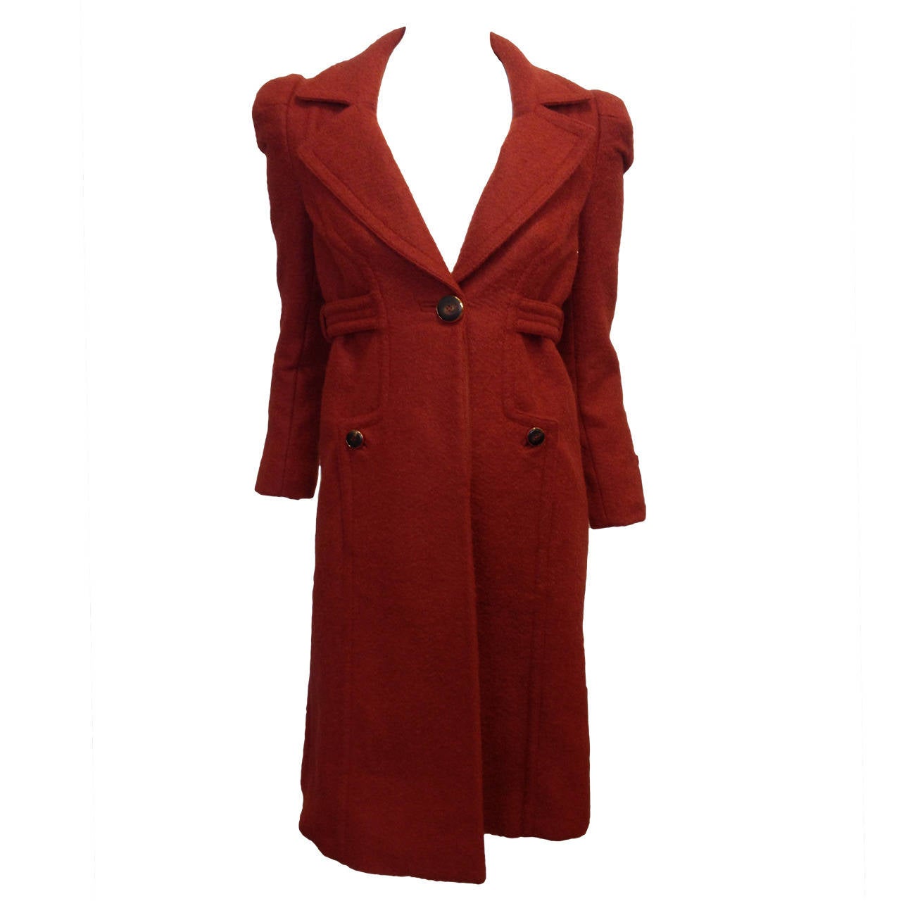 Gucci Rust Red Wool Coat