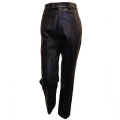 Hermes Black Leather Pants
