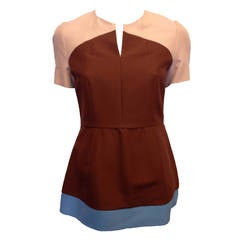 Marni Brown and Peach Colorblock Blouse