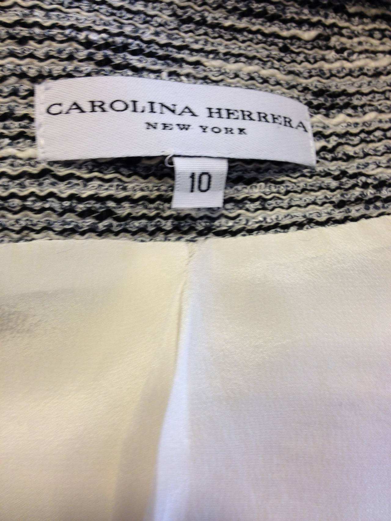 Carolina Herrera Black and White Tweed Jacket 1