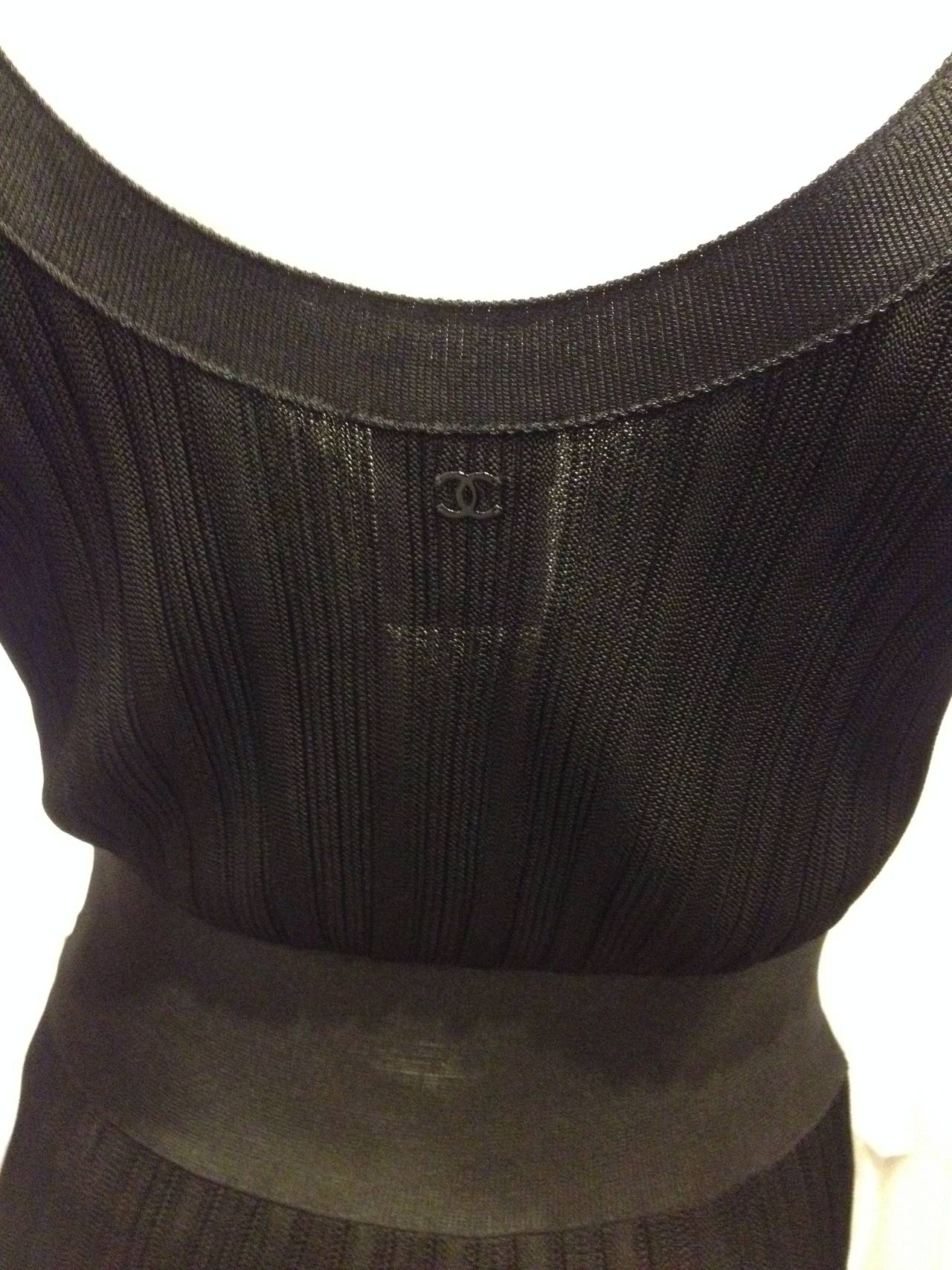 Chanel Black Knit Sleeveless Gown 1
