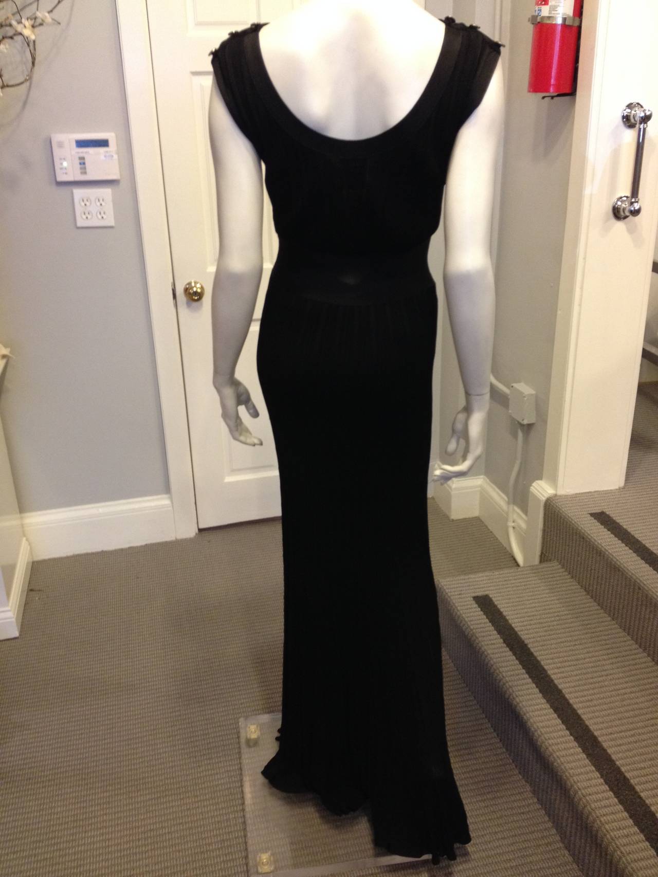 Chanel Black Knit Sleeveless Gown In Excellent Condition In San Francisco, CA