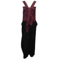 Marni Black and Wine-Colored Long Dress