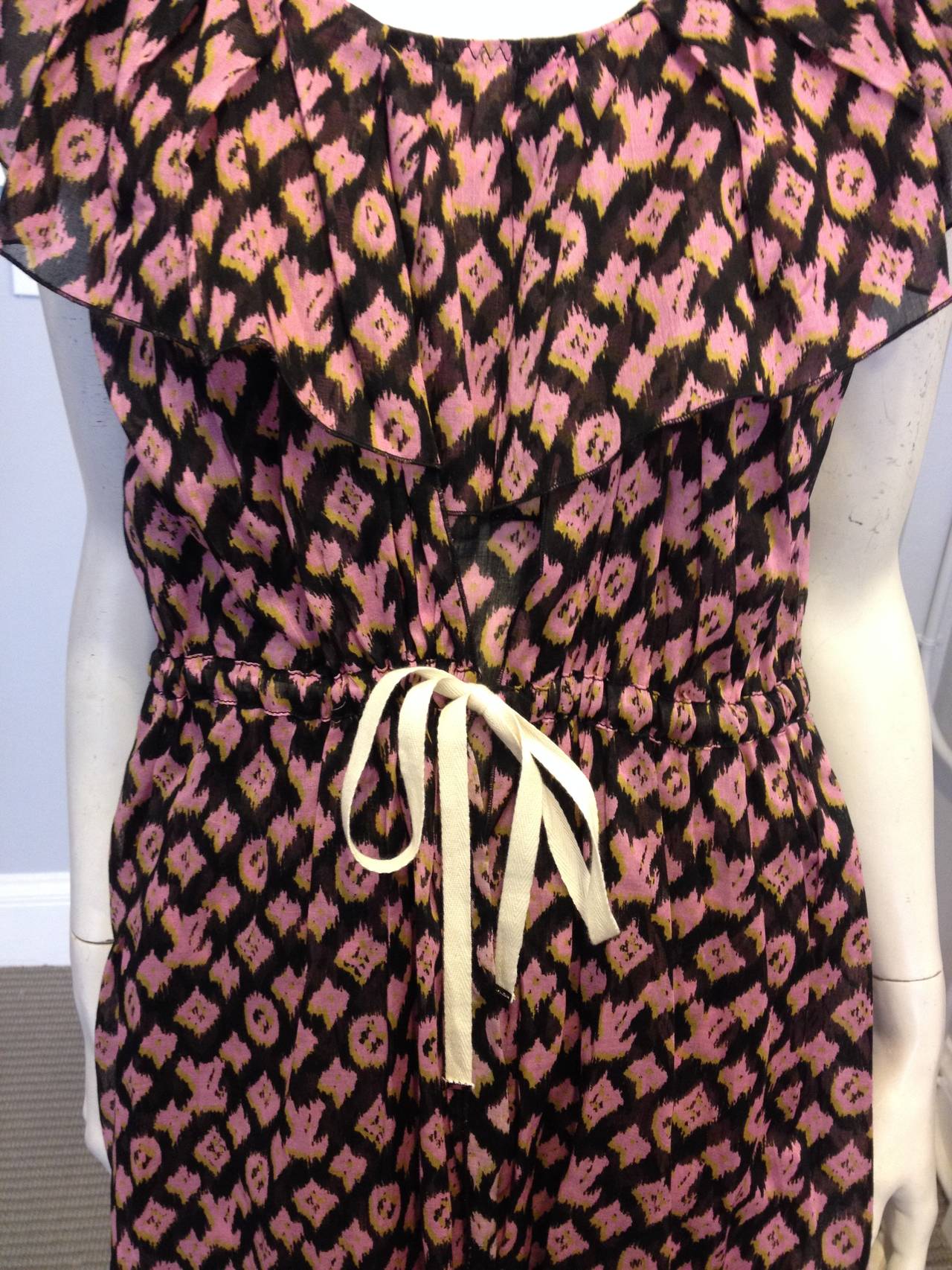 Women's Louis Vuitton Black and Pink Printed Dress