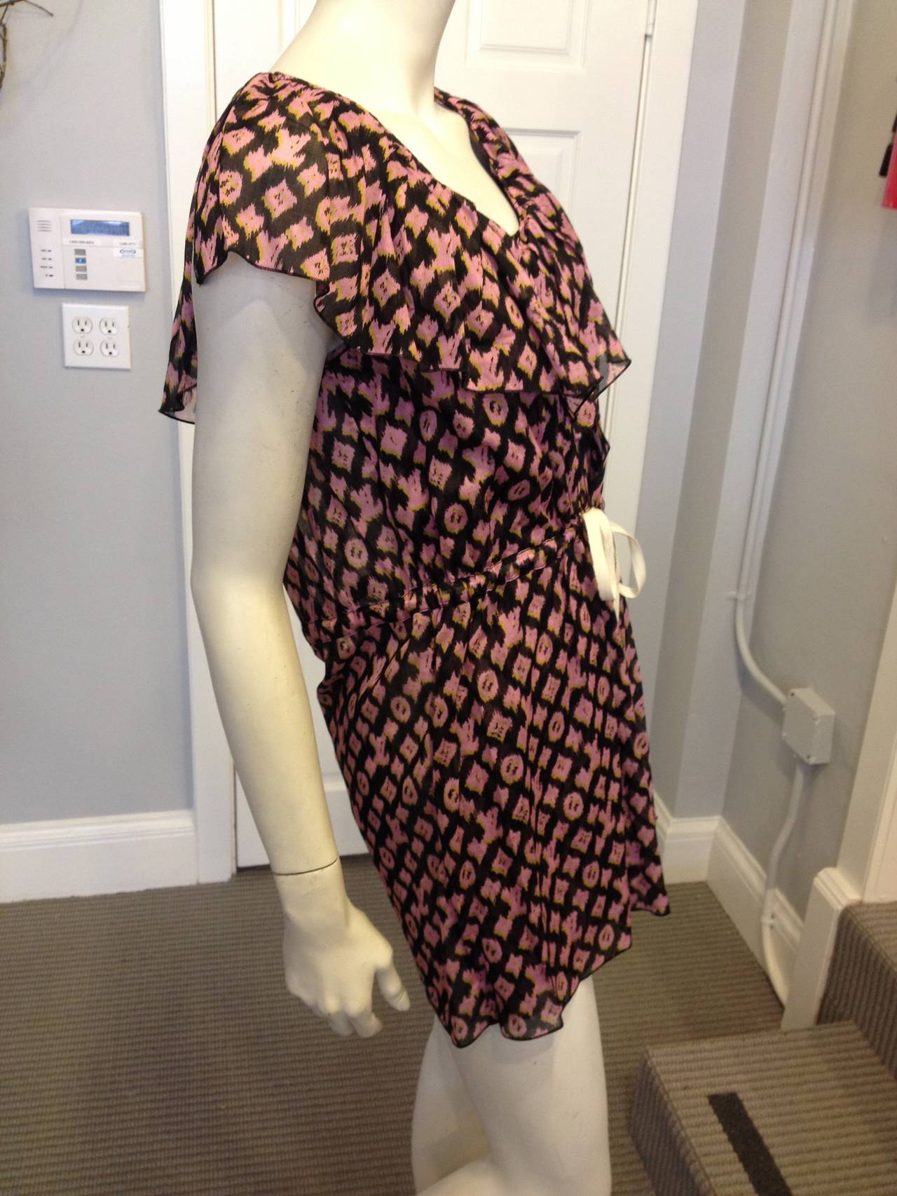 Louis Vuitton Black and Pink Printed Dress In New Condition In San Francisco, CA