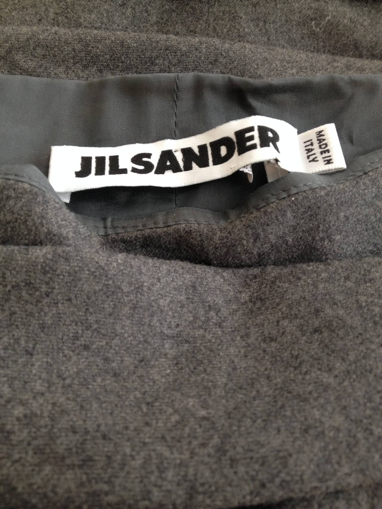 Women's Jil Sander Slate Grey Pleated Wool Dress