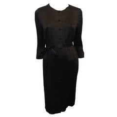 Chado Black Silk Button Down Dress