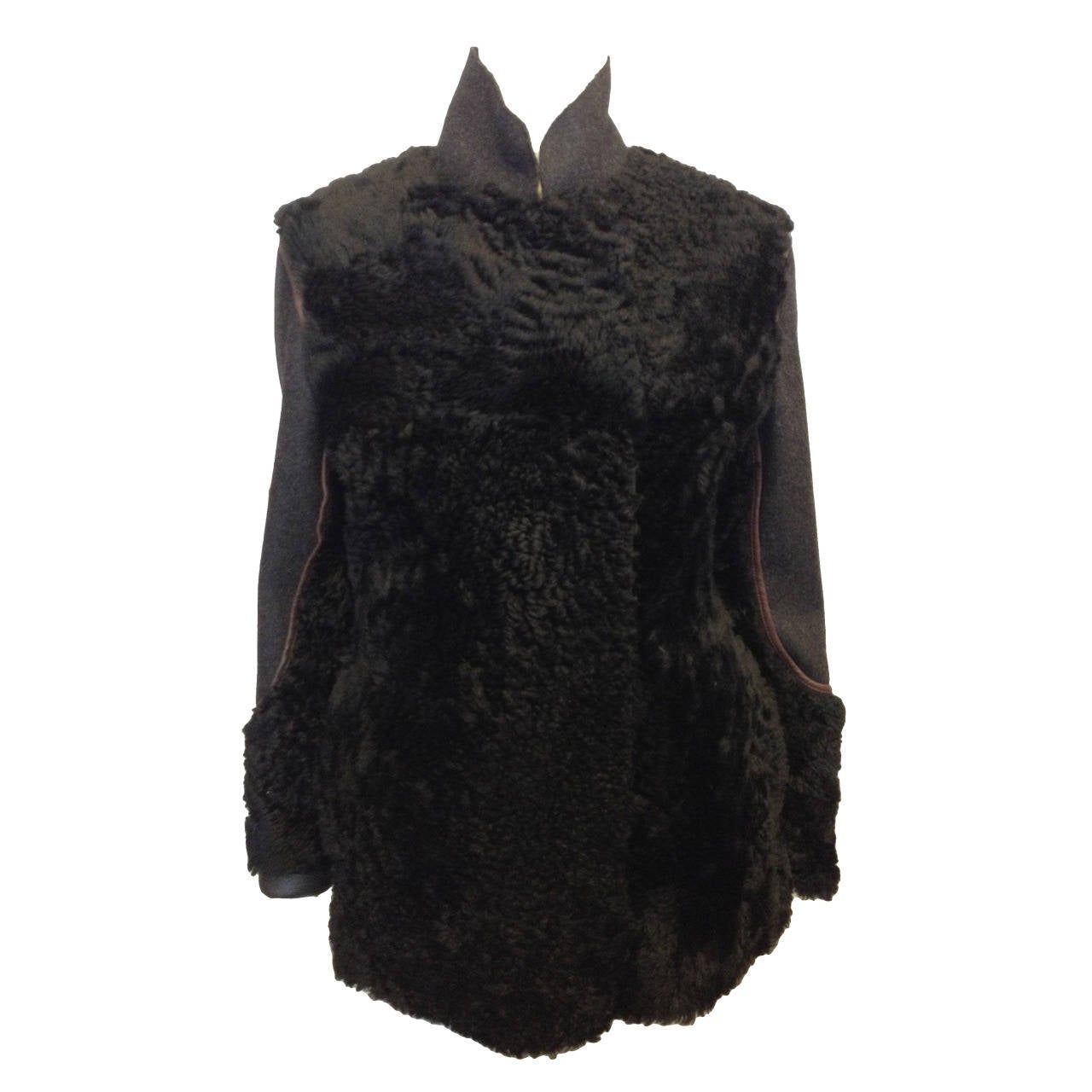 Marni Black Curly Shearling Coat at 1stDibs | marni shearling coat