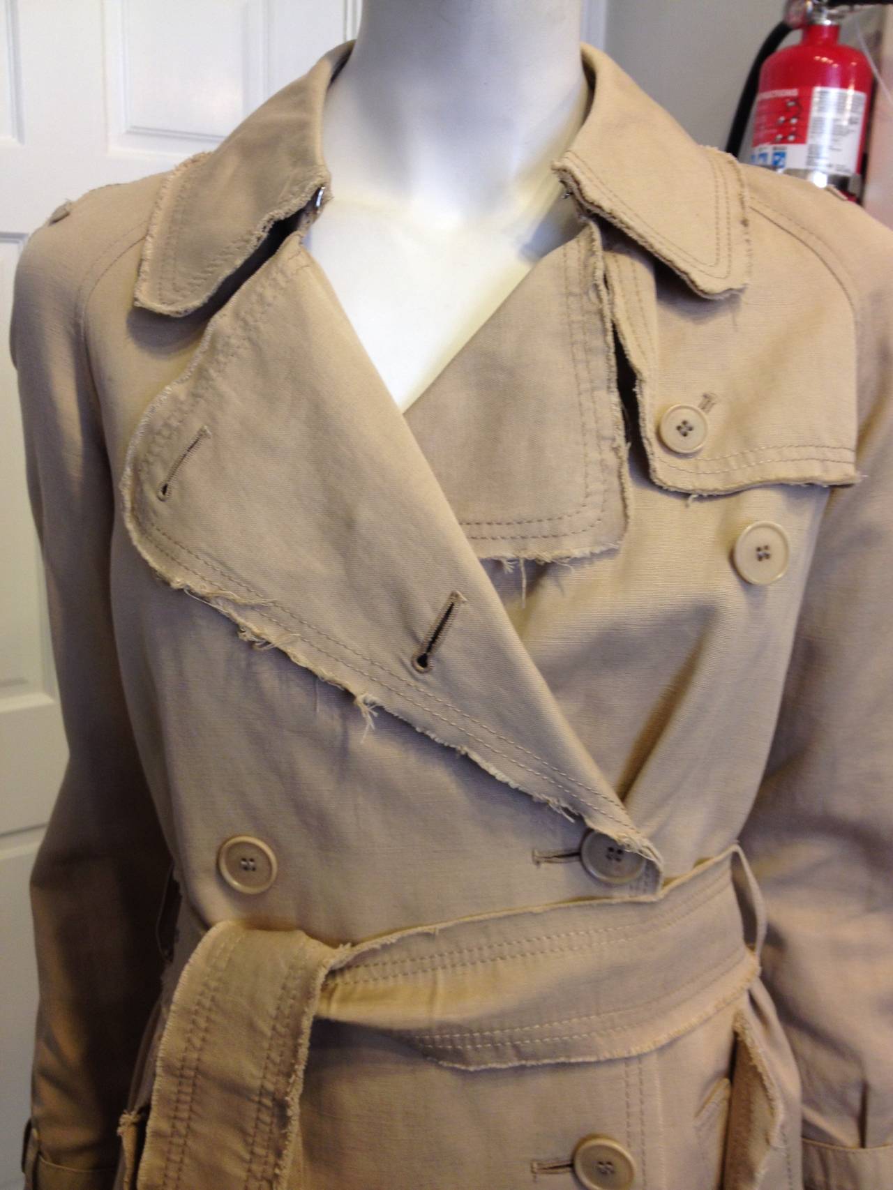 Burberry Tan Raw-Edged Trench Coat 1