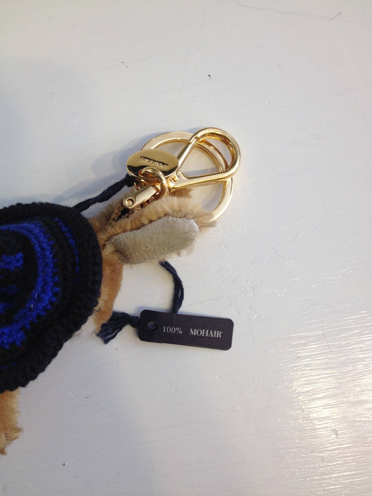 Prada Beige Mohair Bunny Key Charm