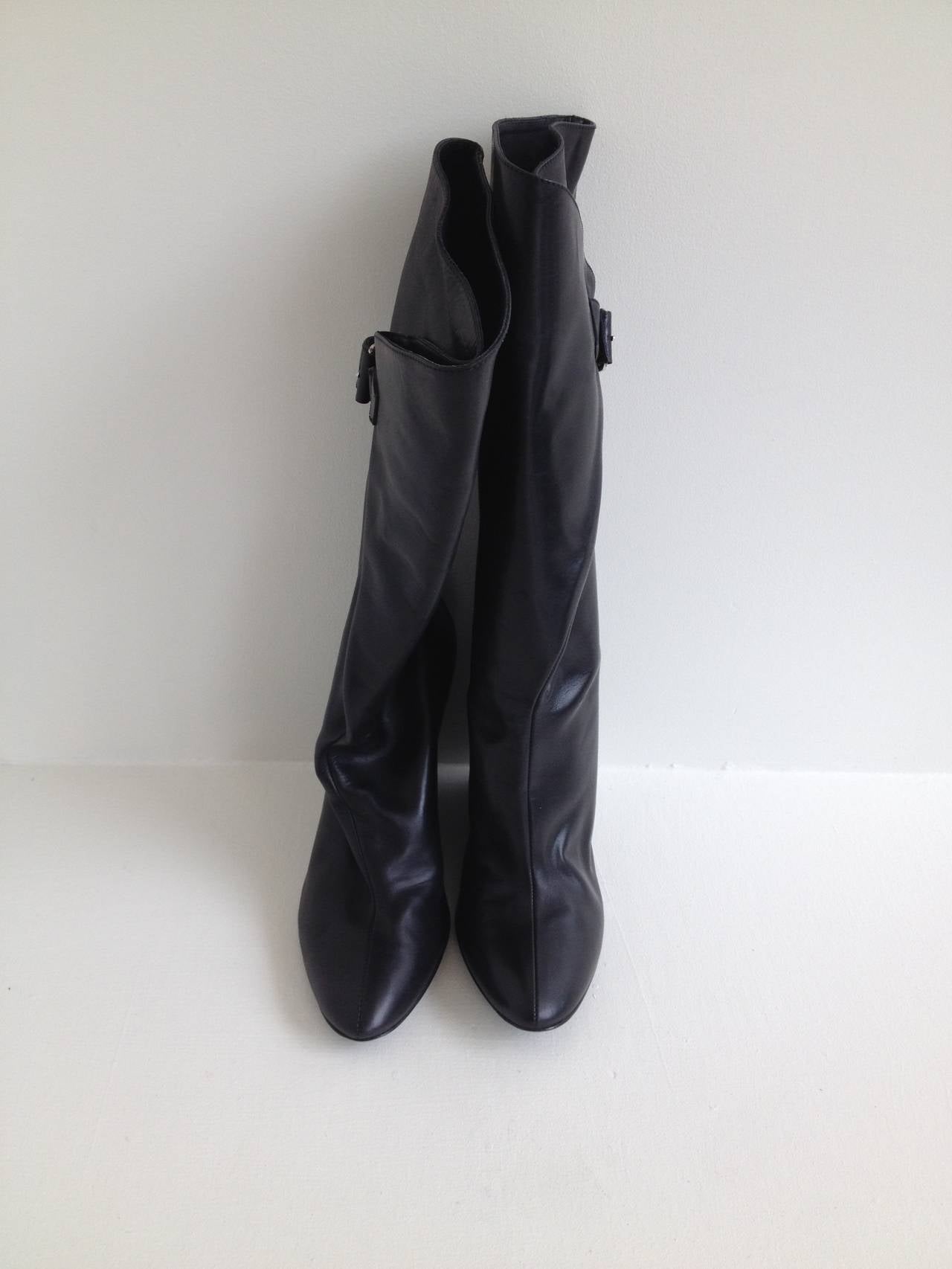 Women's Balenciaga Black Leather Wrap Boots