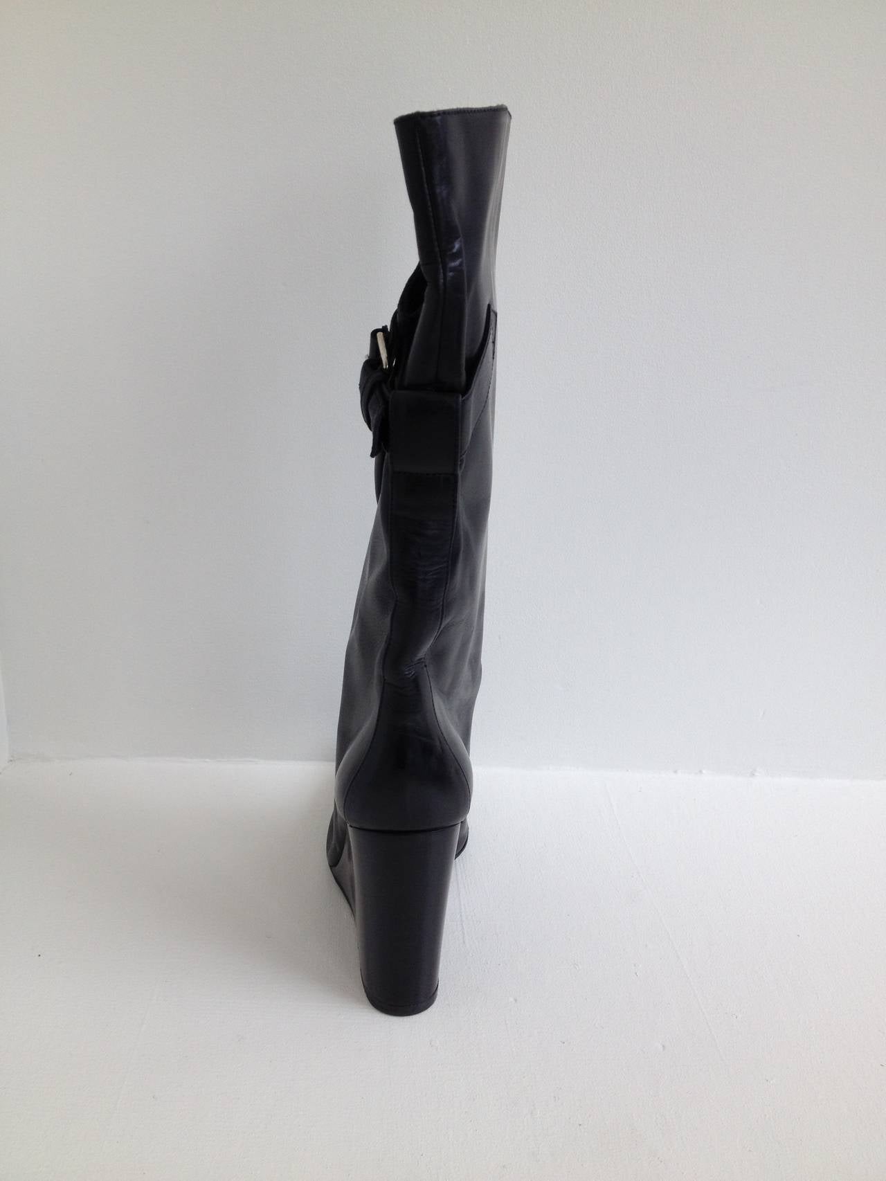 Balenciaga Black Leather Wrap Boots In New Condition In San Francisco, CA